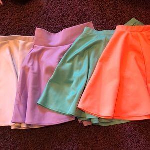 Four set of colorful skirts